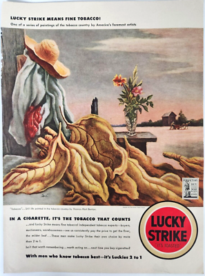 Thomas Hart Benton Tobacco Still Life Lucky Strike 1942 Magazine Ad Art  Print