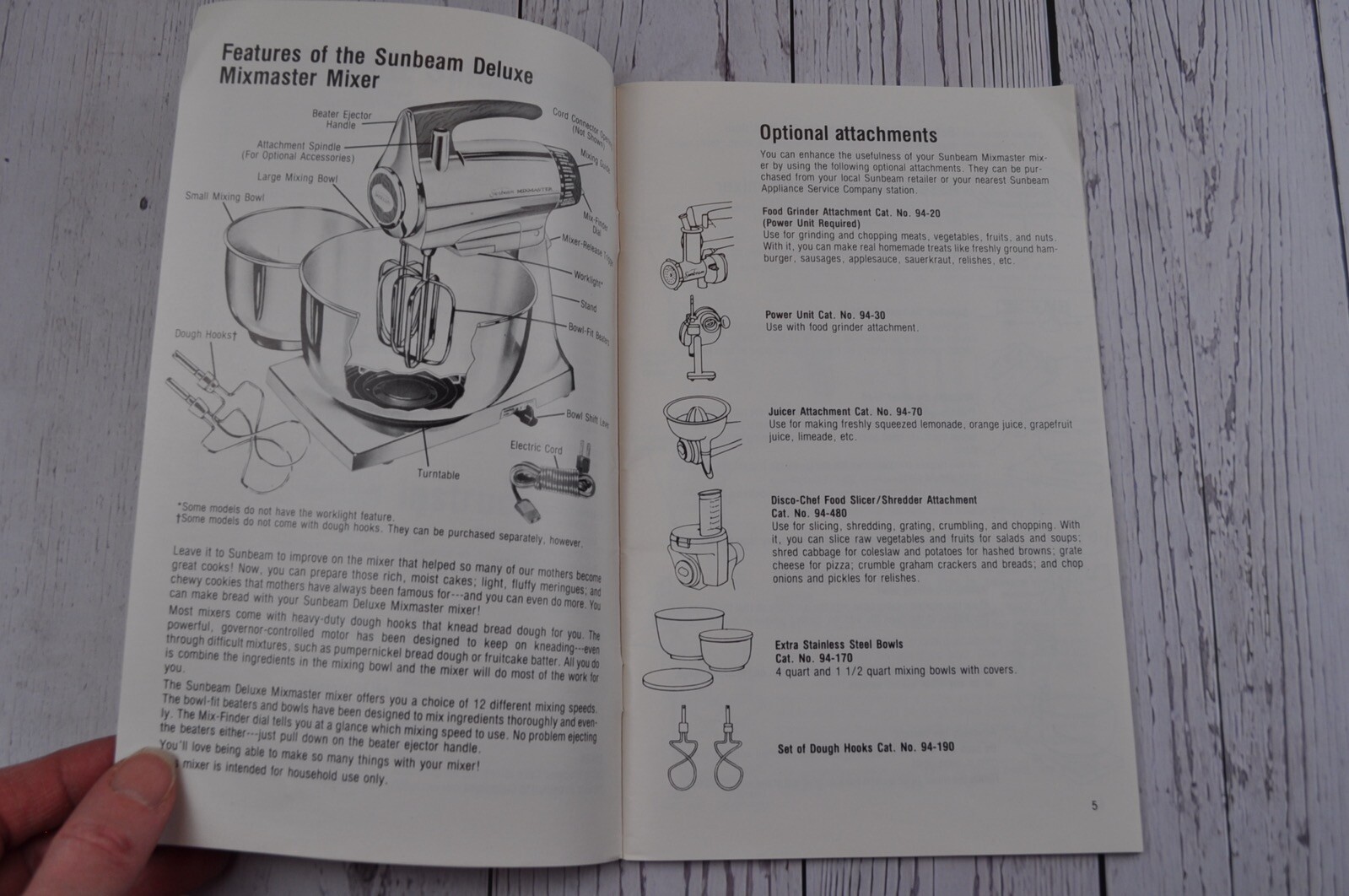 Vintage Sunbeam Deluxe Mixmaster Food Mixer Recipe Book & Instructions 1979
