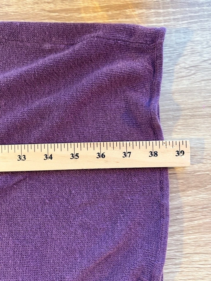 Ronit Zilkha Linen Full Length Open Cardigan Women's Size Medium Purple - Image 4 of 4