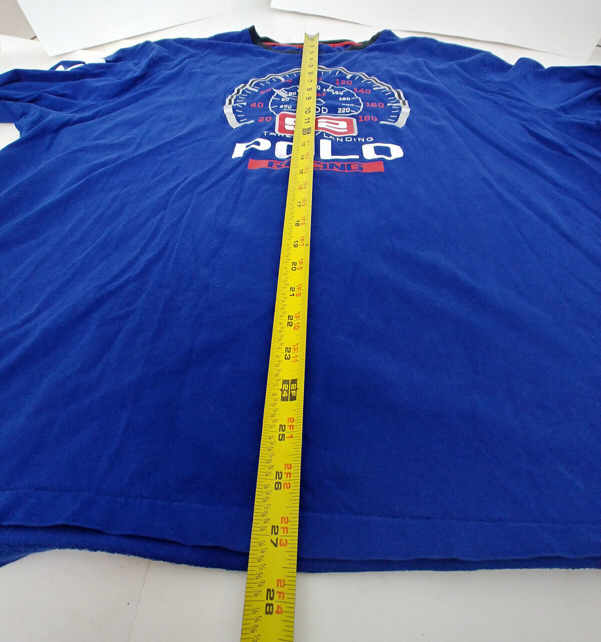 Retro Polo Ralph Lauren Racing Single Stitch  L/S Moto Graphic  Vintage 1992