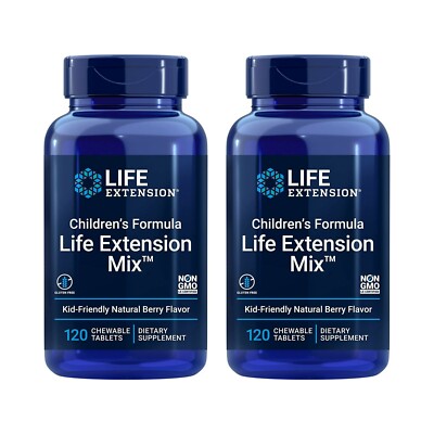 Life Extension Children's Chewable Multivitamin Berry-Flavored 120 Tablet 2Pack