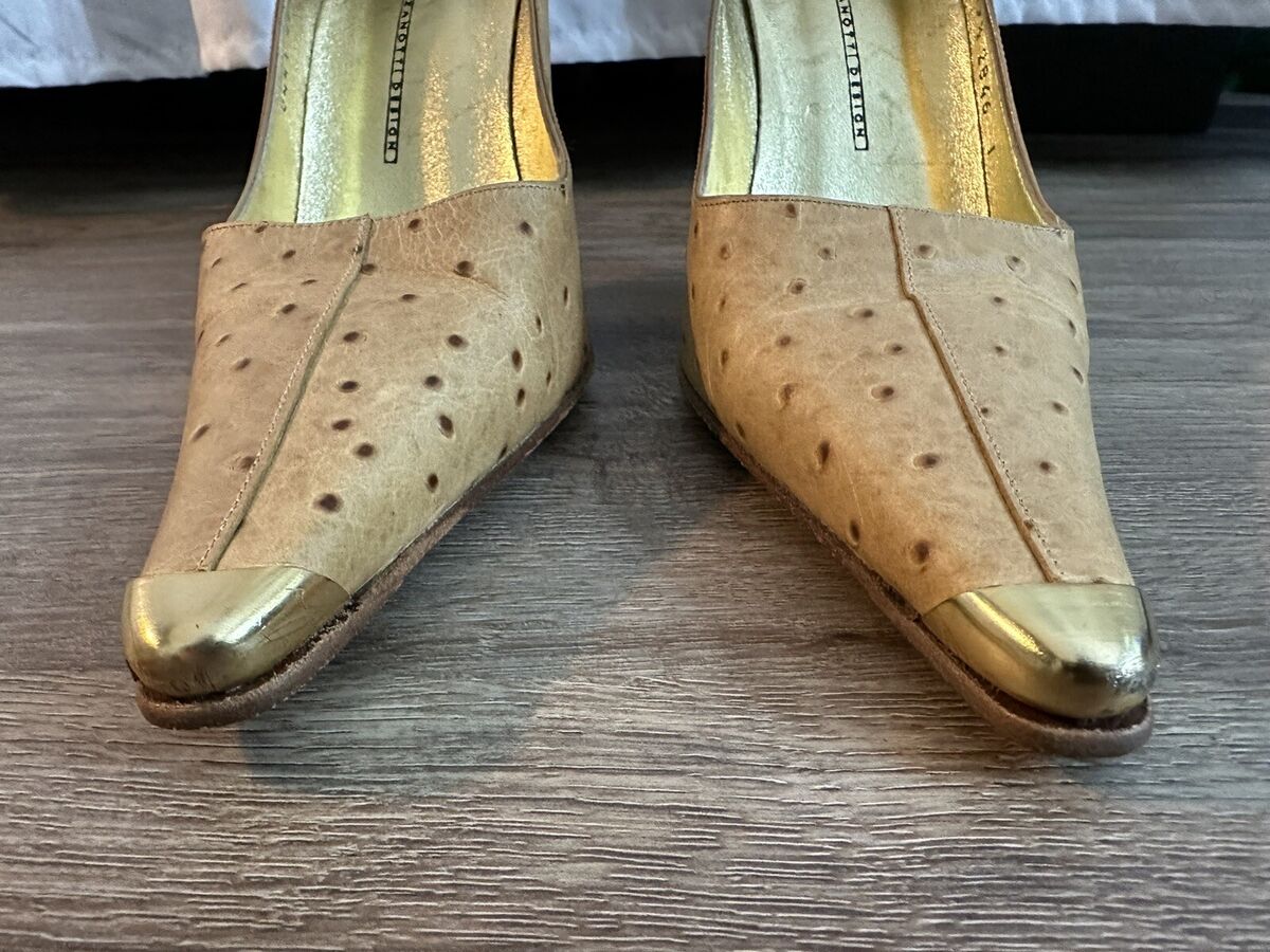Vintage Giuseppe Zanotti Vicini Pointed Pumps Heels Ostrich Vintage Giuseppe Zanotti Vicini Pointed Pumps Heels Ostrich