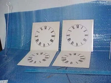 4 Roman Numeral New Old Stock Paper Clock Dials parts repair G