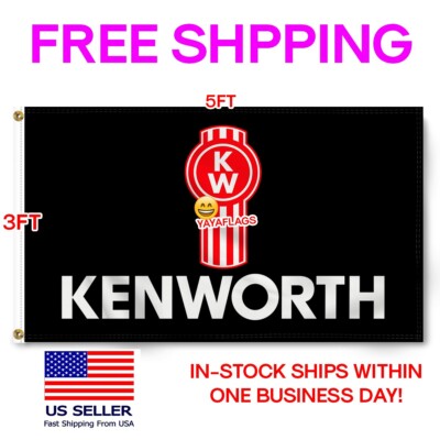 Kenworth Flag TRUCK 3x5 FT Man Cave Garage RUMPUS SEMI Trailer  BANNER