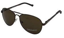 Timberland Mens Matte Dark Brown, Metal Aviator Sunglass, Brown Lens TB7147 49E