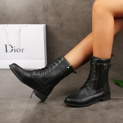 Damen Stiefeletten Schnürstiefeletten Schnürer Runde-toe Zipper Schuhe Casual - Bild 6 von 19