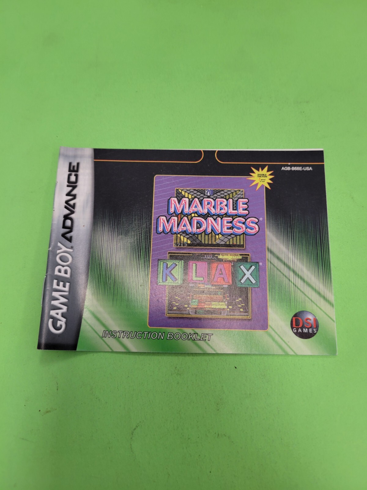 Marble Madness & Klax - Nintendo GBA Game Boy Advance - Manual