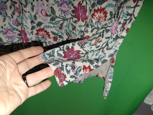 8962) NWOT J JILL large petite floral pima scoop neck elbow sleeve tee top - Picture 5 of 8