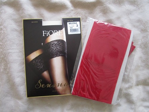 Fiore Millena silicone based women's elegant stockings with a floral pattern 20D - Picture 14 of 44