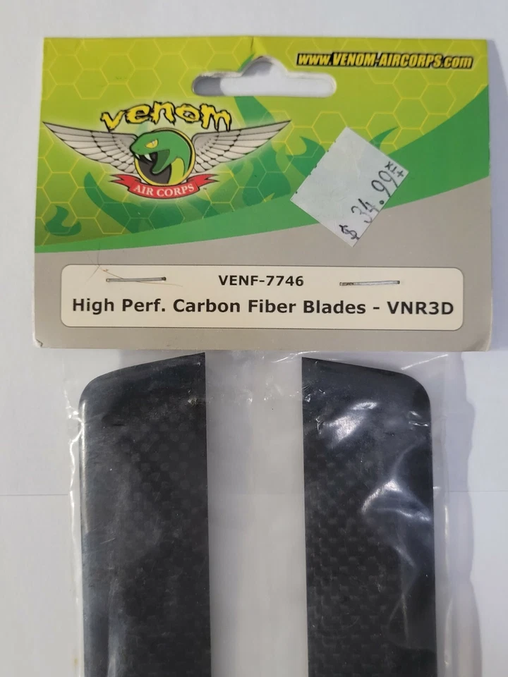 Venom VENF-7746 Carbon Fiber High Performance Blades for Night Ranger 3D VNR3D - Image 2 of 2