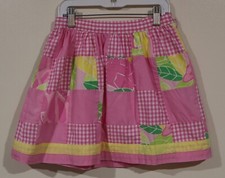 Lilly Pulitzer Girls Size 8 Adjustable Waist Pink Patchwork Fully Lined Skirt