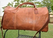 Duffel Luggage Gym Weekend Men Brown Handmade Holdall Bag Leather Kodiak Travel 