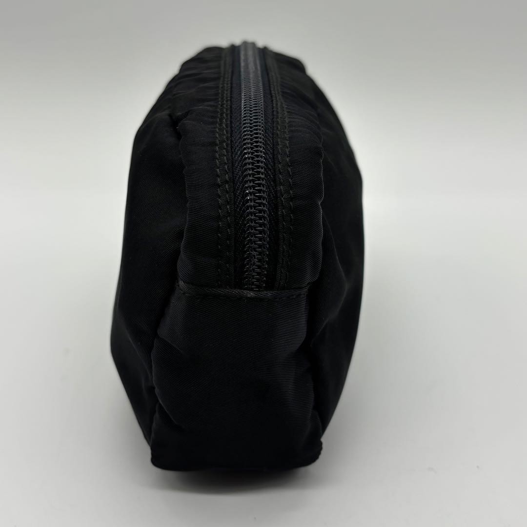 PRADA black nylon pouch with triangular plate - image 3