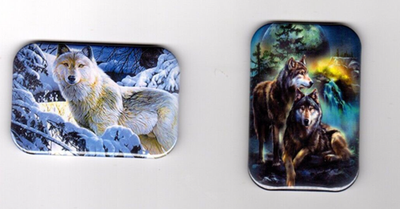 #ad WOLF 2 REFRIGERATOR MAGNET 2quot; X 3quot; WITH ROUNDED CORNER $9.99