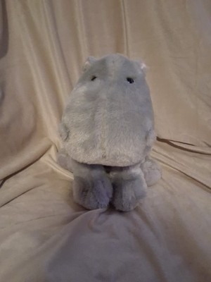 The Petting Zoo 5.5  Gray Hippo Plush Super Soft Stuffed Animal Pink Ears 