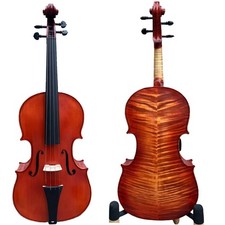 Big Viola 18", Flames Maple Back, Higher Rib, Loud Deep Wider Sound Handmade