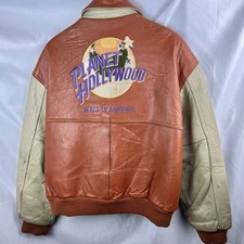 Vintage 90’s Mall Of America Planet Hollywood Variety Style Leather Jacket