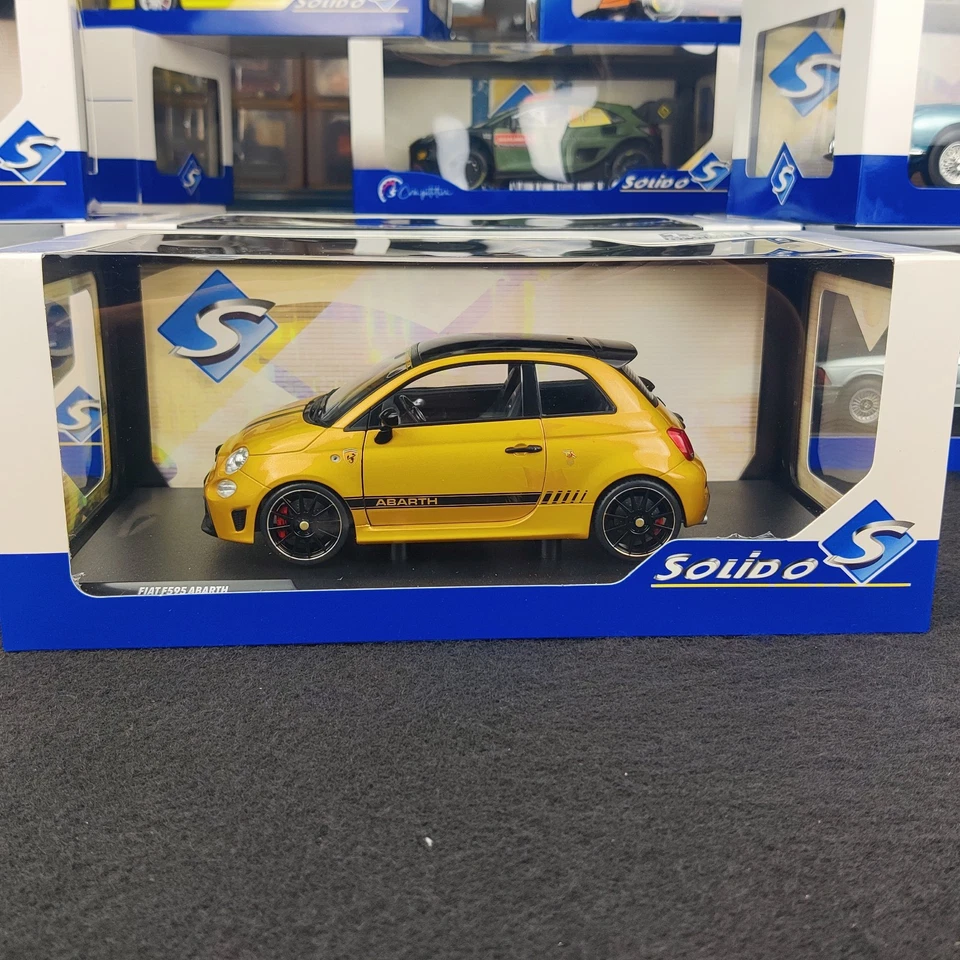 COCHE SÓLIDO FIAT F595 ABARTH SOLIDO WORKS AMARILLO 2024 1:18 NUEVO CAJA S181... - Imagen 3 de 4