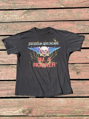 Vintage 80s Judas Priest I m A Rocker For Ram It Down Shove It Up 1988 Shirt XL