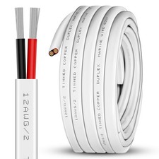 12 Gauge 30ft Marine Wire,2 Core Insulated Duplex Marine Grade Wire Tinned Co...
