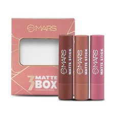 MARS Matte Box Set of 3 Lipsticks for Women 3x3.2 gm  05-Blushed  Nudes 