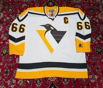 Vintage 90s Starter Pittsburgh Penguins NHL Mario Lemieux Hockey 