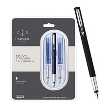 Parker Vector Standard Calligraphy CT Fountain Pen Black Body 7-Piece Set
