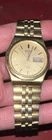 Seiko SQ Day/Date Men's Vintage Gold Tone Watch 8c23-6059 A4