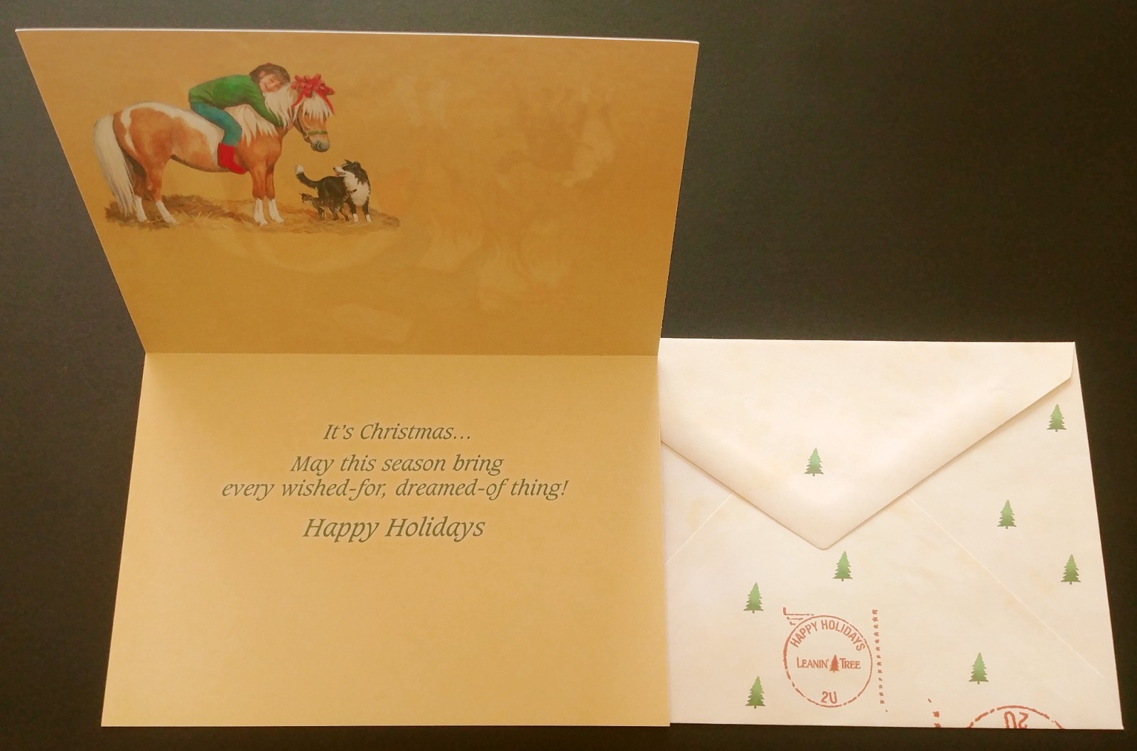 "Western Kiddos" (4) Leanin Tree Christmas, New YR Cards, New With (4) Envelopes