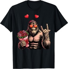 Funny Valentines Day Bigfoot Heart Sasquatch Men Boys Kids T-Shirt, Gildan Tee