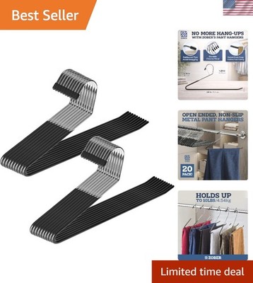 Space-Saving Open-Ended Pants Hangers - Durable Non-Slip Metal Design (20 Pcs)