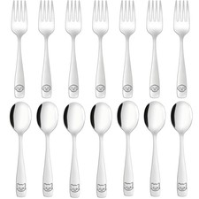 Stainless Steel Utensils Set - 14 Pcs Silverware, Safe Food , Mirror Polished...