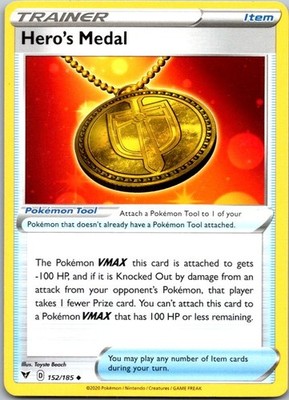 Hero's Medal Uncommon SWSH04: Vivid Voltage 152/185 LP