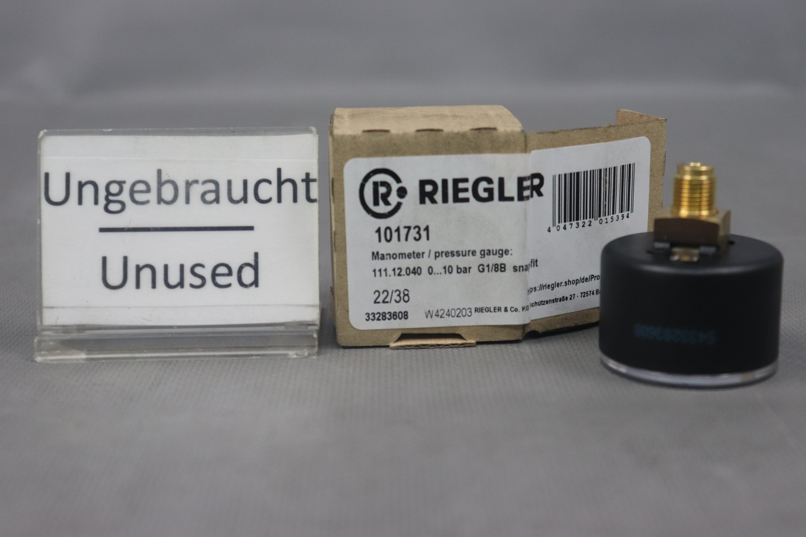 Riegler 110.46-K Manomètre 101731 0...10BAR G1/8B Non Utilisé OVP