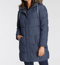 Jacke mit Kapuze von KangaROOS, Damen Parka Mantel blau Gr 40 Neu