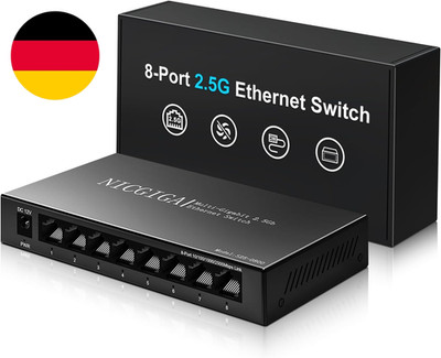 8 Port 2.5Gb Unmanaged Ethernet Switch Mit 8* 2.5Gbps Base-T Ports. NICGIGA 8 Po
