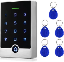 Security Door Access Control Keypad, RFID Keypad with ID Key Fobs, Stand-Alone R