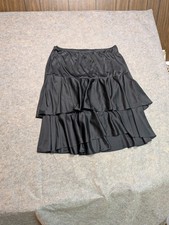 Vintage Black Tiered Midi Skirt Size 18 Classic Formal Business Dance Handmade