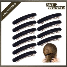 French Barrette Hair Clips 10PCS Tortoise Shell Small 2.48 Inch Curved Glossy