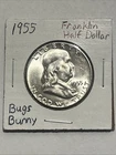 1955-P Philadelphia Franklin Half Dollar, Bugs Bunny Variety, US 50c Silver Coin