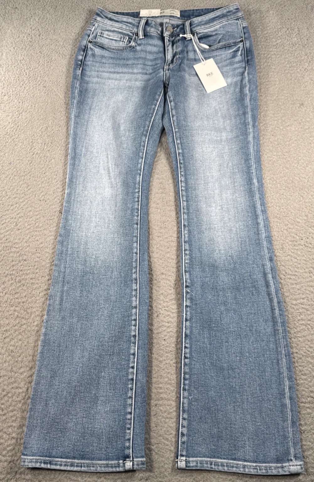 Womens 28l 28x34 Medium Wash Bootcut Slim Fit Low Rise Stretch