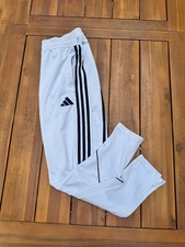 Adidas White Track Pants XS Pockets, Zippered Bottom