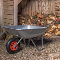 65 Litre 60kg Capacity Metal Samuel Alexander Garden Wheelbarrow Pneumatic Tyre