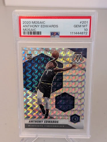 2020 Mosaic #201 Anthony Edwards Silver Mosaic PSA 10 Timberwolves