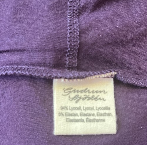 Gudrun Sjoden Lyocell -Large Eggplant Floral TurtleNeck Dress Pockets NWOT - Picture 7 of 8