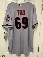 New with Tags #69 TBD Arizona Diamondbacks Road Jersey 48 Great Gag Gift Bauer