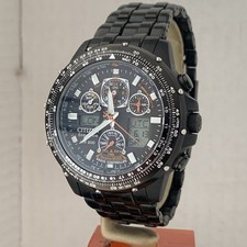 Image of Citizen Men's Eco Drive Skyhawk Black ION Plated S.Steel Bracelet JY0005-50E
