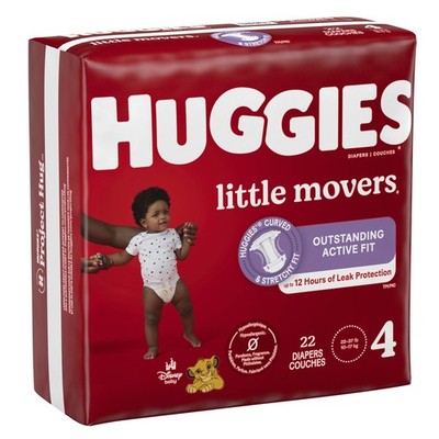 リトルダディー Huggies Little Movers Baby Baby Diaper Size 4 22 to 37 lbs. 49679