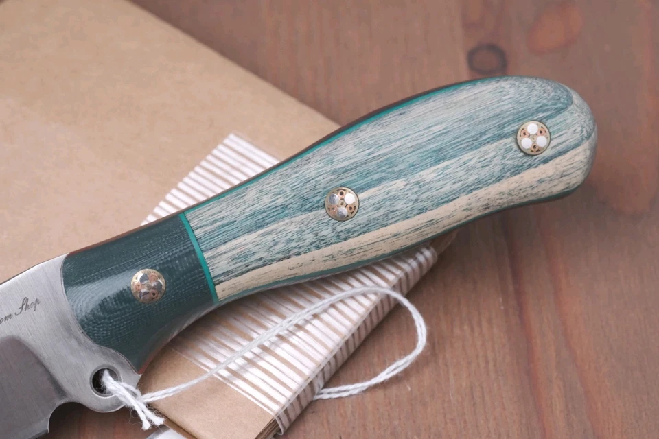 Cuchillo Busse Combat Custom Shop - Acero INFI y mango Micarta/Madera - Pasadores de mosaico Foto 3 de 4