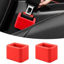 2 PCS Seat Belt Buckle Holder, Silicone Seatbelt Buckle Booster to Makes Rece...